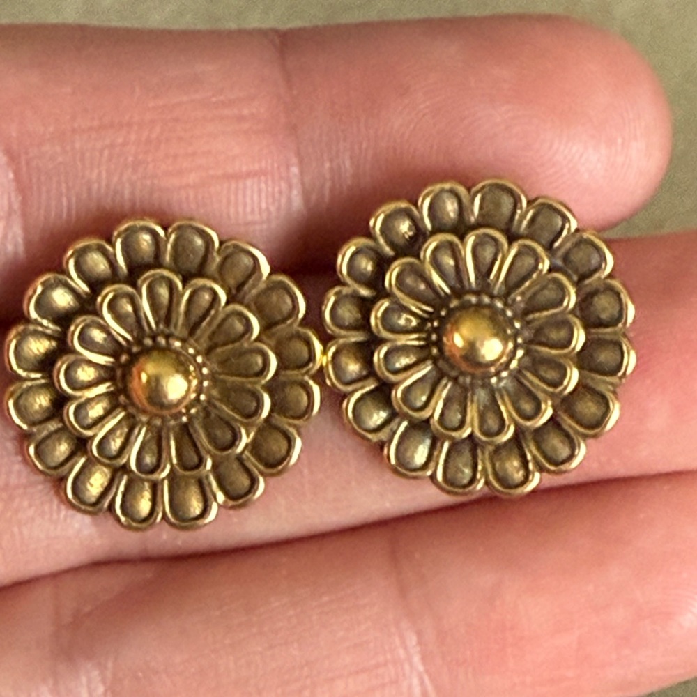 Gold Floral Stud Earrings